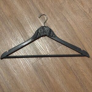 Black Vintage Floral Weathered Baroque Decorative Hanger